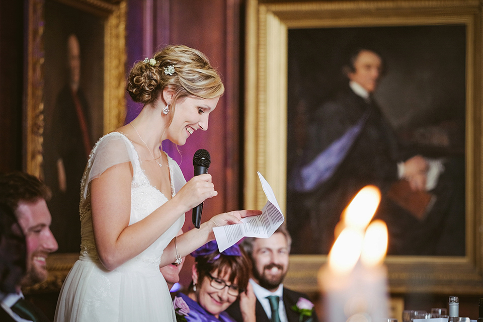 Rachel wears a Lusan Mandongus gown for her Durham Castle Wedding. 2Tone Creative Photography.