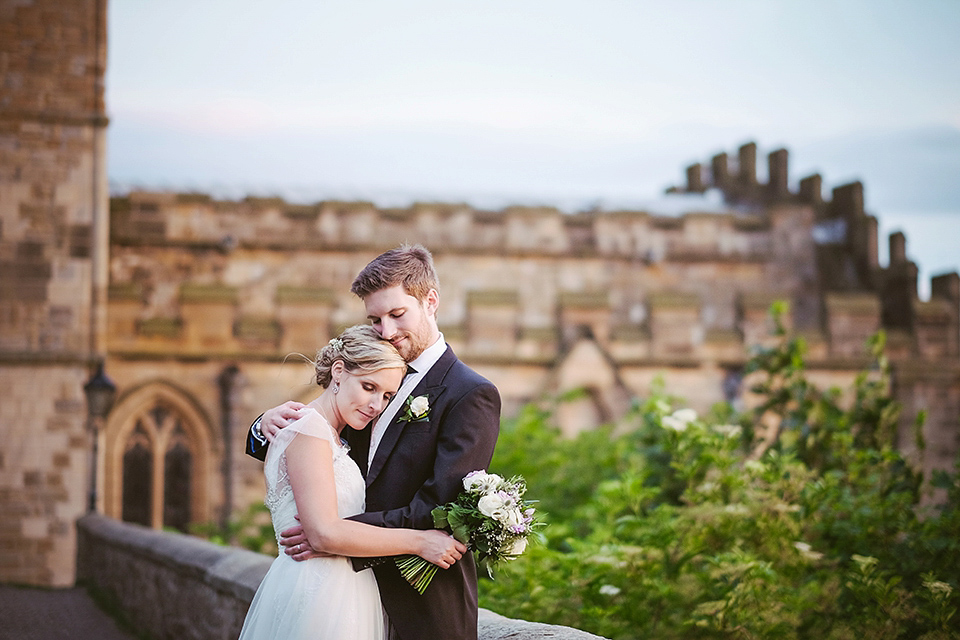 Rachel wears a Lusan Mandongus gown for her Durham Castle Wedding. 2Tone Creative Photography.