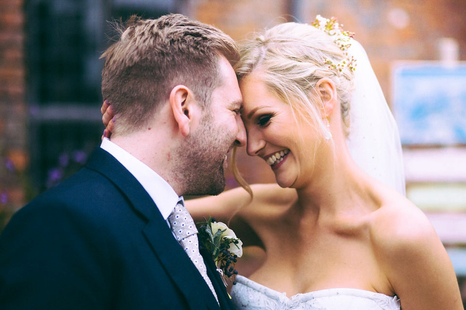 Lou wore a Kobus Dippenaar gown for her glamorous Tudor Manor house wedding. Photography by Joseph Hall.