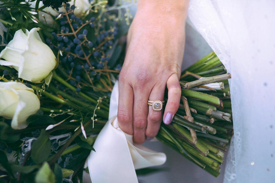 Lou wore a Kobus Dippenaar gown for her glamorous Tudor Manor house wedding. Photography by Joseph Hall.