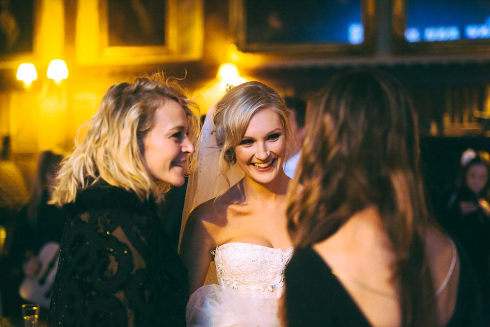 Lou wore a Kobus Dippenaar gown for her glamorous Tudor Manor house wedding. Photography by Joseph Hall.