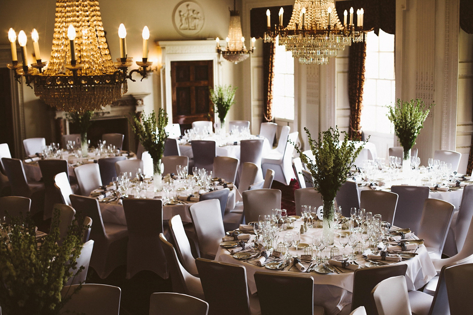 A cut-out dress made by the bride for her modern monochrome and Art Deco inspired wedding. Photography by Naomi Fowler.