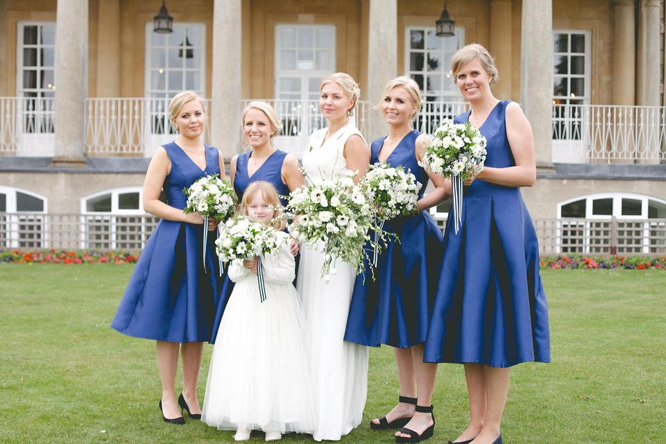 A cut-out dress made by the bride for her modern monochrome and Art Deco inspired wedding. Photography by Naomi Fowler.