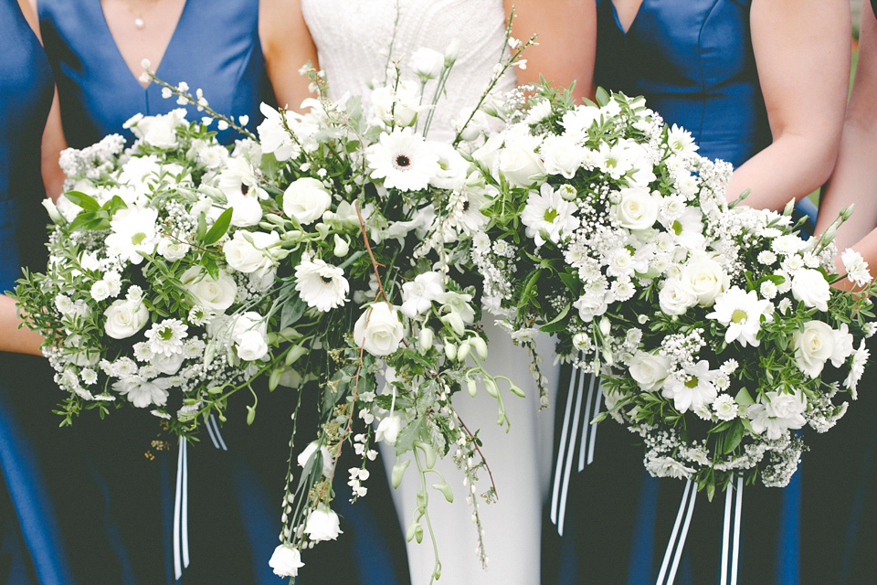 A cut-out dress made by the bride for her modern monochrome and Art Deco inspired wedding. Photography by Naomi Fowler.