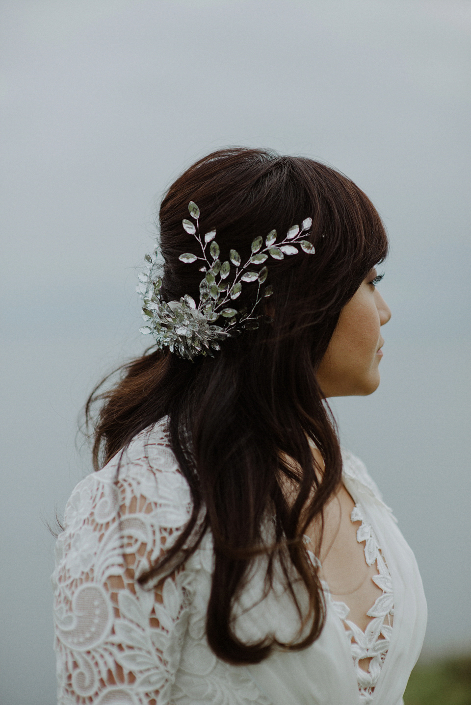 An heirloom wedding dress for an atmospheric and intimate elopement on the Isle of Islay. Photography by The Kitcheners.