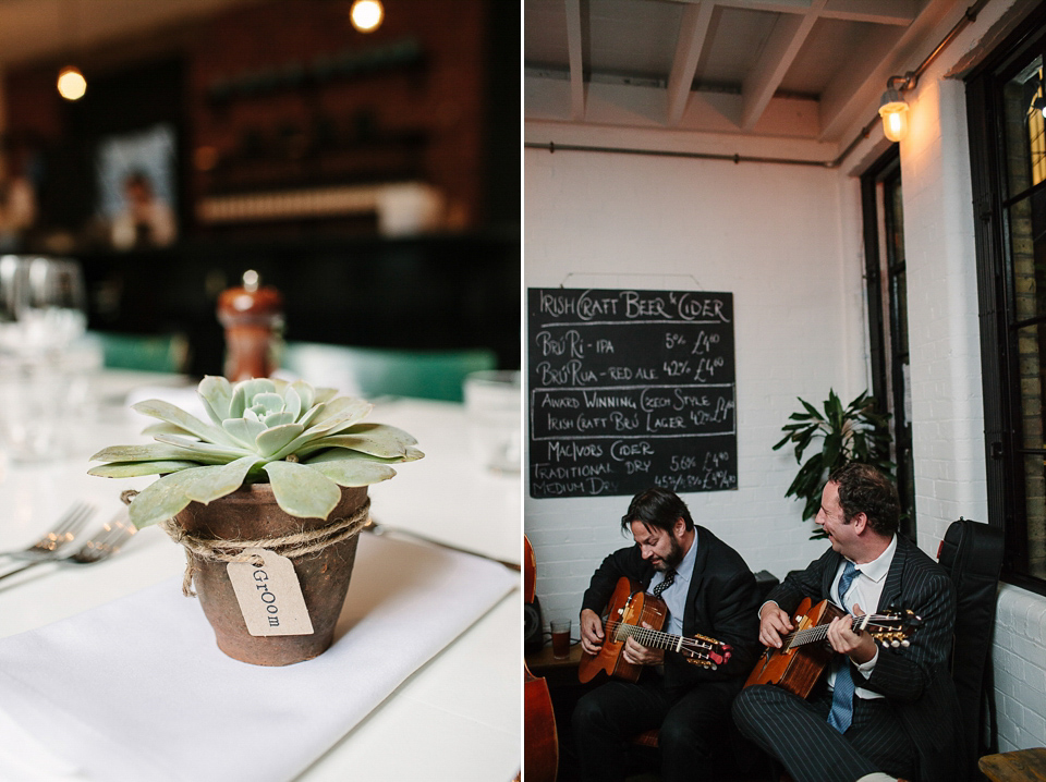 A Red Pillbox Hat and Swedish Hasbeens for an Intimate London Cafe Wedding