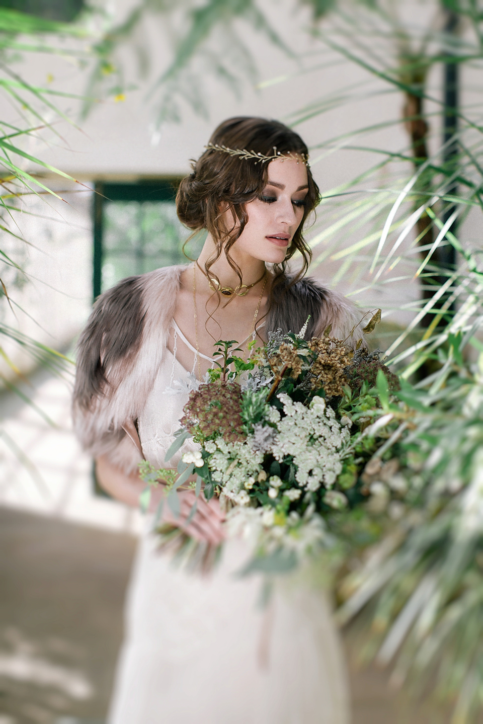 Beautiful 70's inspiration for the stylish modern bride. Styling by Cicily bridal using Halfpenny London and Charlie Brear gowns. Accessories by Debbie Carlisle. Photography by Jess Petrie.