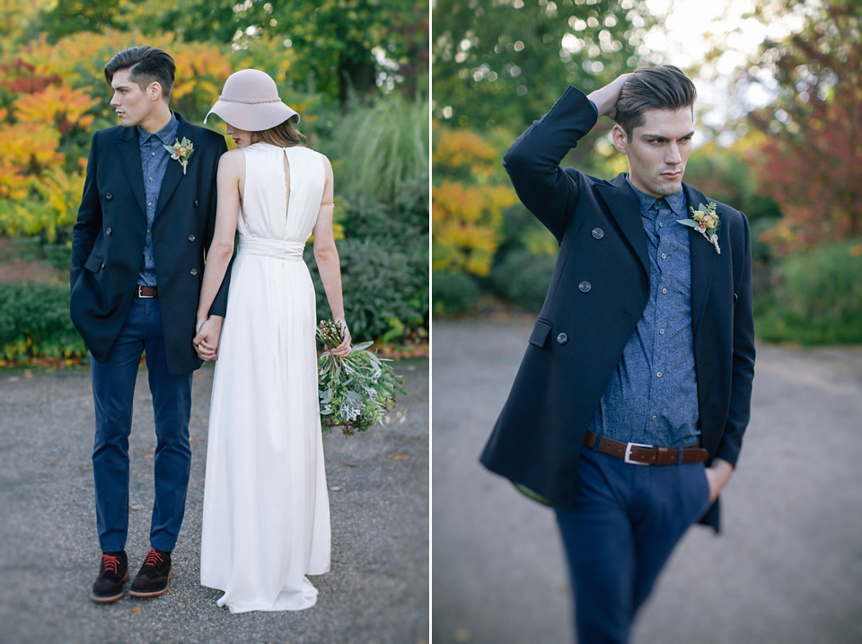 Beautiful 70's inspiration for the stylish modern bride. Styling by Cicily bridal using Halfpenny London and Charlie Brear gowns. Accessories by Debbie Carlisle. Photography by Jess Petrie.