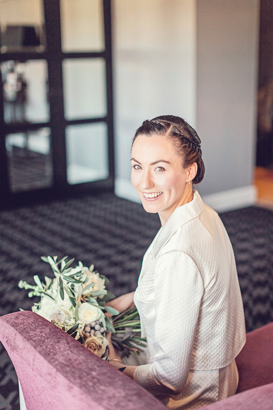 An Emelia Wickstead jumpsuit for a modern day wedding at the Baltic Centre for Contemporary Arts. Photography by Katy Melling.