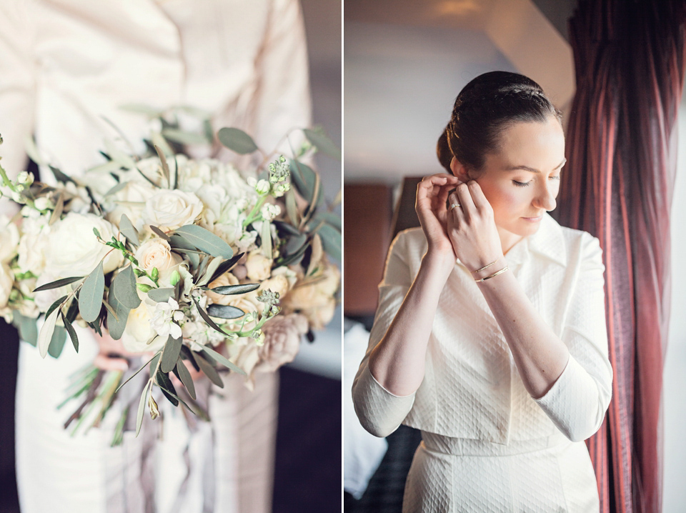 An Emelia Wickstead jumpsuit for a modern day wedding at the Baltic Centre for Contemporary Arts. Photography by Katy Melling.