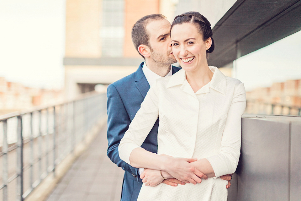 An Emelia Wickstead jumpsuit for a modern day wedding at the Baltic Centre for Contemporary Arts. Photography by Katy Melling.