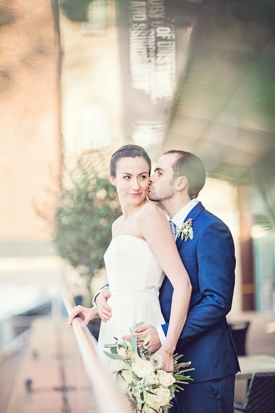 An Emelia Wickstead jumpsuit for a modern day wedding at the Baltic Centre for Contemporary Arts. Photography by Katy Melling.