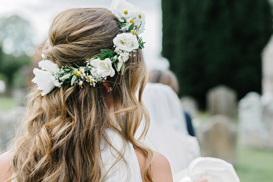 A Marchesa dress and Prada shoes for an elegant English country wedding at Farnham Castle. Photography by Dominique Bader.