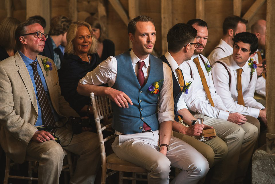 A tea length gown for a colourful, street food, summer party wedding. Photography by Kristian Leven.