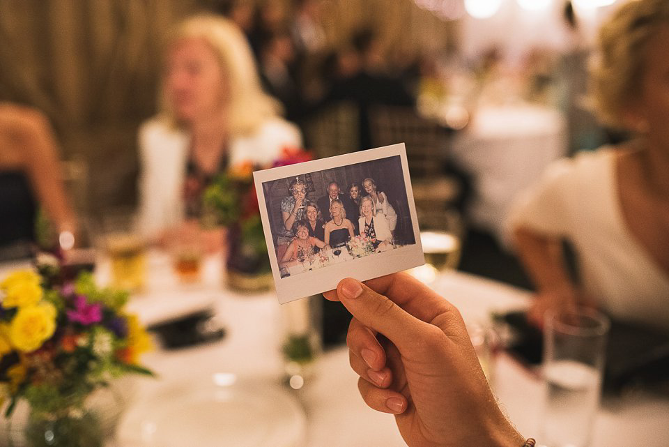 A tea length gown for a colourful, street food, summer party wedding. Photography by Kristian Leven.