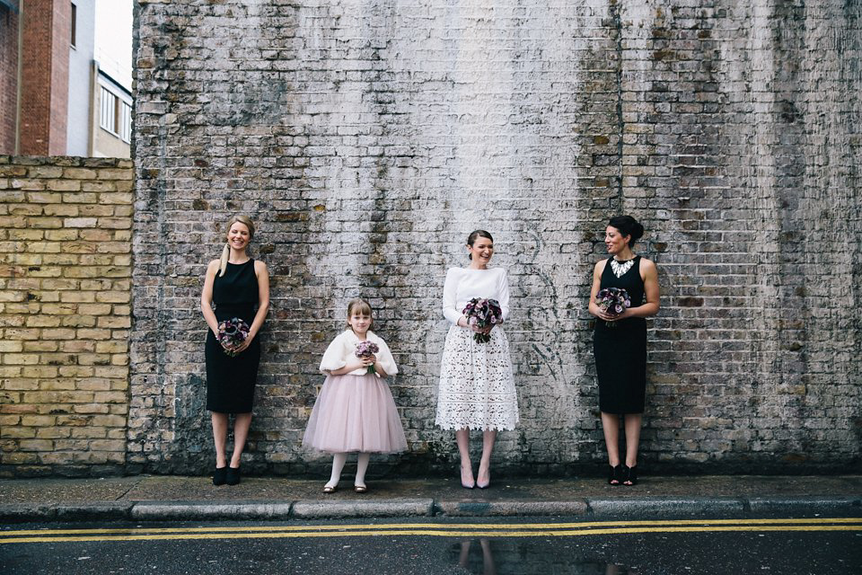 Emma wore a Self Portrait dress for her quirky, colourful and alternative, first look wedding. Photography by Eclection Photography.