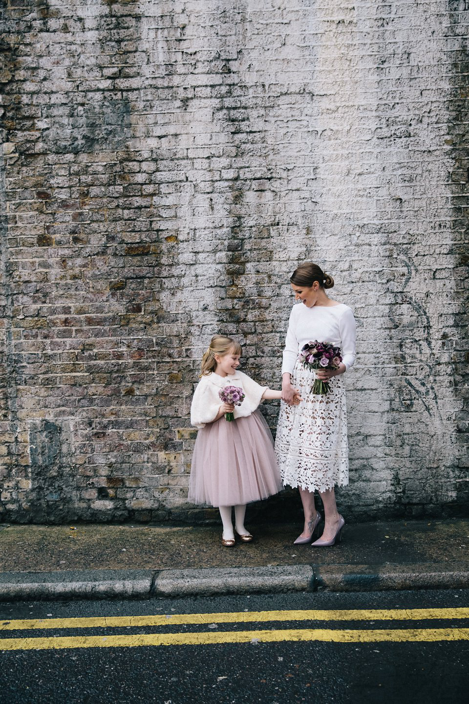 Emma wore a Self Portrait dress for her quirky, colourful and alternative, first look wedding. Photography by Eclection Photography.