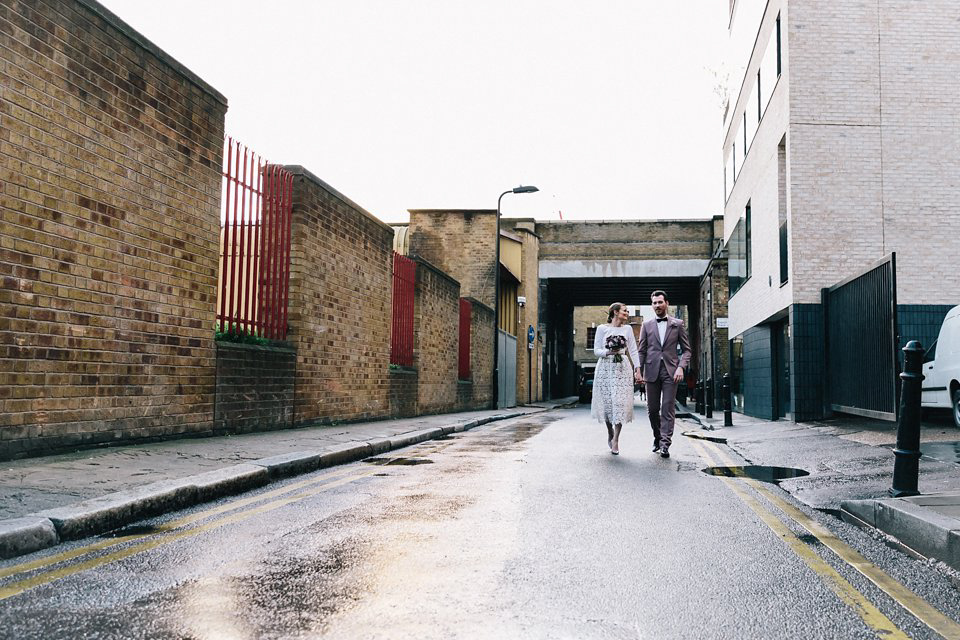 Emma wore a Self Portrait dress for her quirky, colourful and alternative, first look wedding. Photography by Eclection Photography.