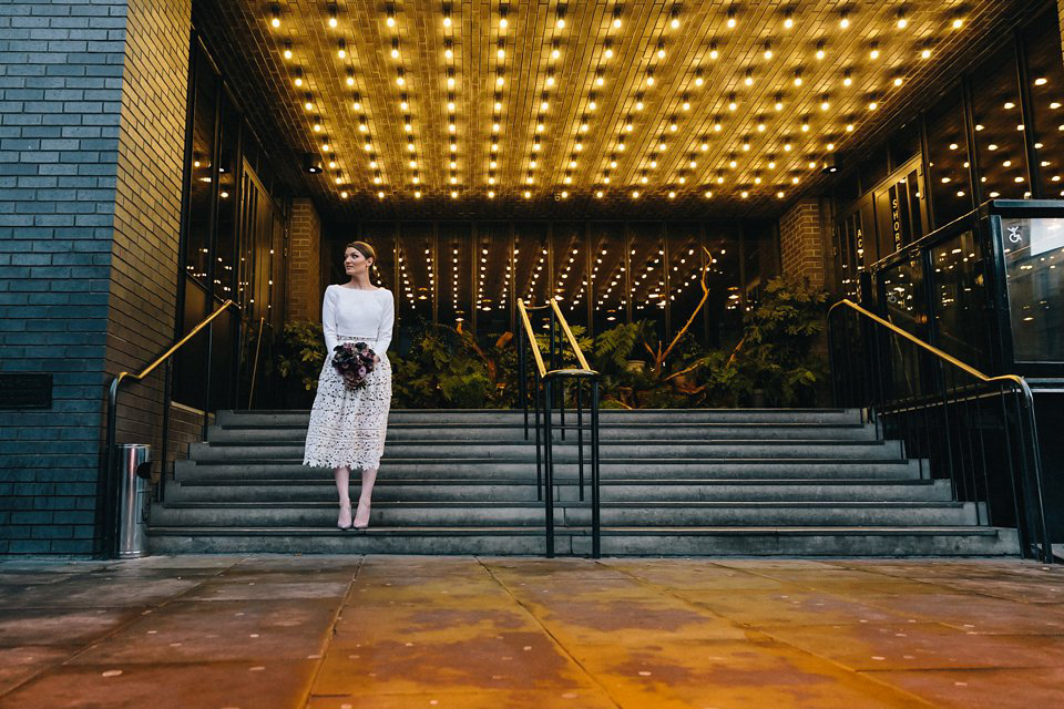 Emma wore a Self Portrait dress for her quirky, colourful and alternative, first look wedding. Photography by Eclection Photography.