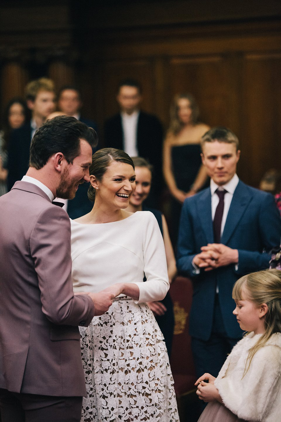 Emma wore a Self Portrait dress for her quirky, colourful and alternative, first look wedding. Photography by Eclection Photography.