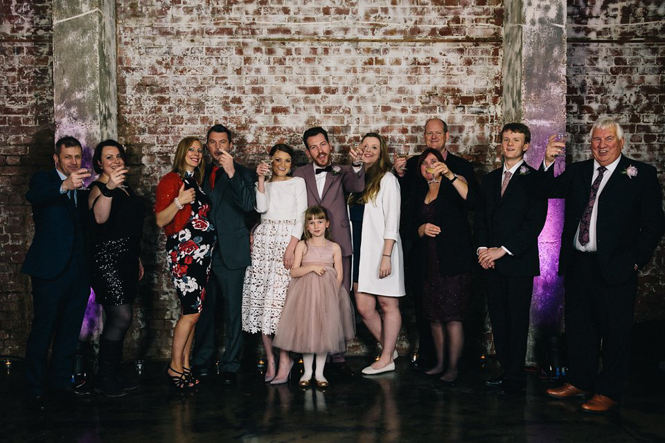 Emma wore a Self Portrait dress for her quirky, colourful and alternative, first look wedding. Photography by Eclection Photography.