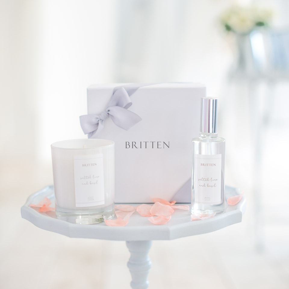Wedding candle gift set Salted Lime & Basil by Britten
