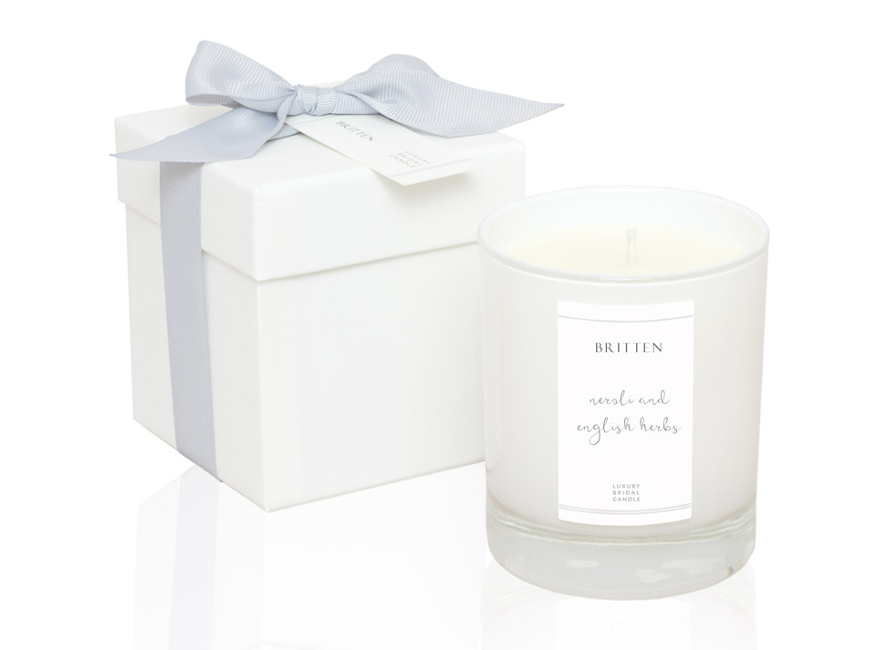 Wedding candle and box by Britten