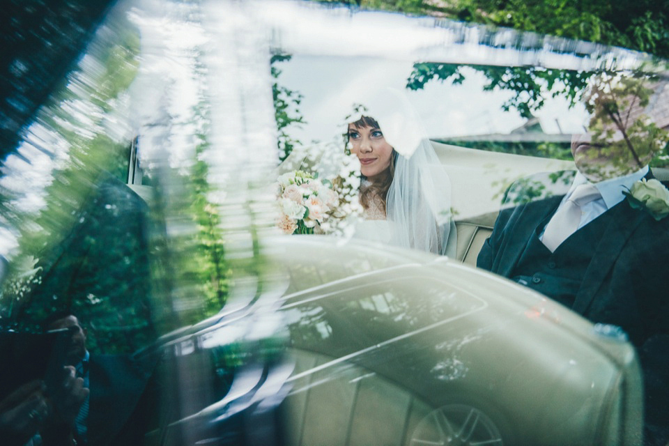 Hannah wore a Caroline Castigliano gown for her wedding to Matt. Photography by Nicola Thompson, film by Magic Hour Films