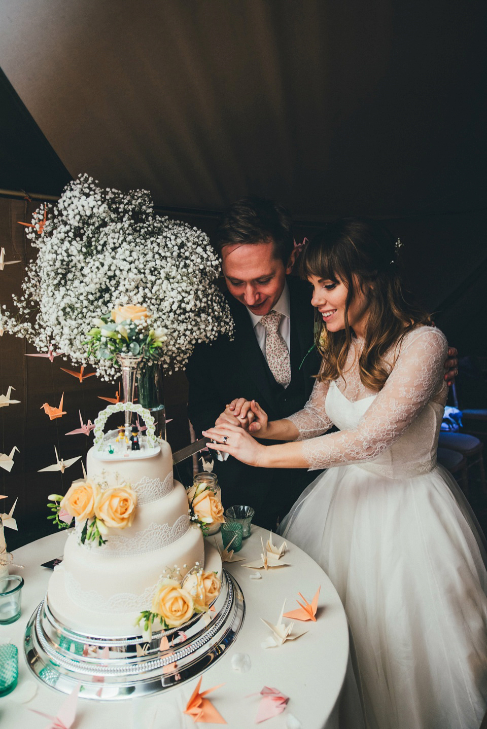 Hannah wore a Caroline Castigliano gown for her wedding to Matt. Photography by Nicola Thompson, film by Magic Hour Films