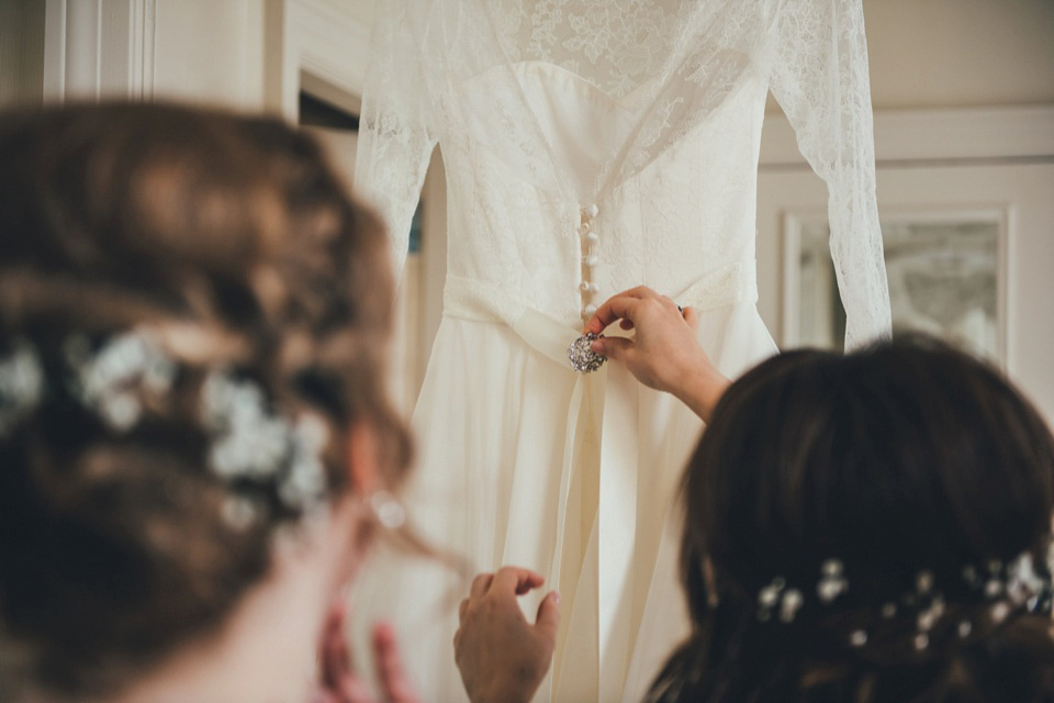 Hannah wore a Caroline Castigliano gown for her wedding to Matt. Photography by Nicola Thompson, film by Magic Hour Films