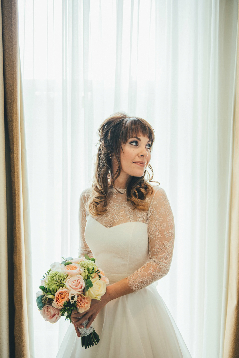 Hannah wore a Caroline Castigliano gown for her wedding to Matt. Photography by Nicola Thompson, film by Magic Hour Films