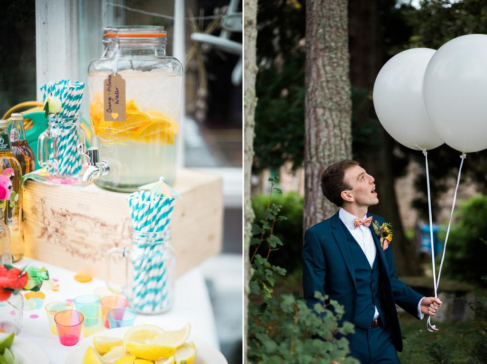 Holly wore an Eliza Jane Howell gown for her colourful, outdoor wedding in Scotland. Images by Solen Photography.