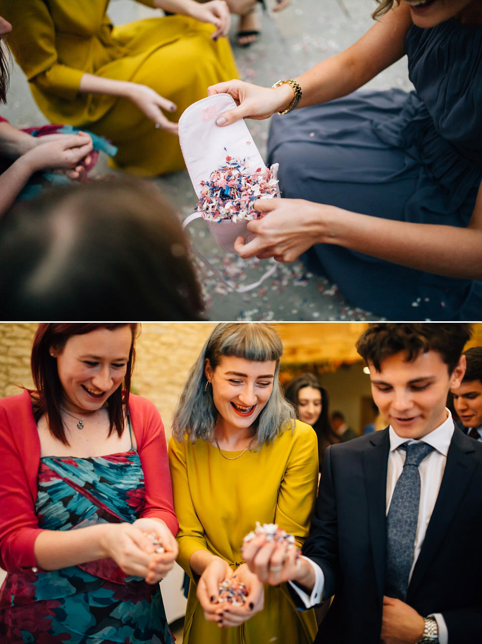 Katie wore a bespoke gown by London based designer Shanna Melville for her romantic Autumn wedding in the Cotswolds. Photography by Joseph Hall.