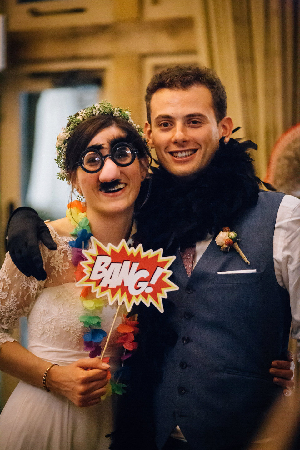 Katie wore a bespoke gown by London based designer Shanna Melville for her romantic Autumn wedding in the Cotswolds. Photography by Joseph Hall.