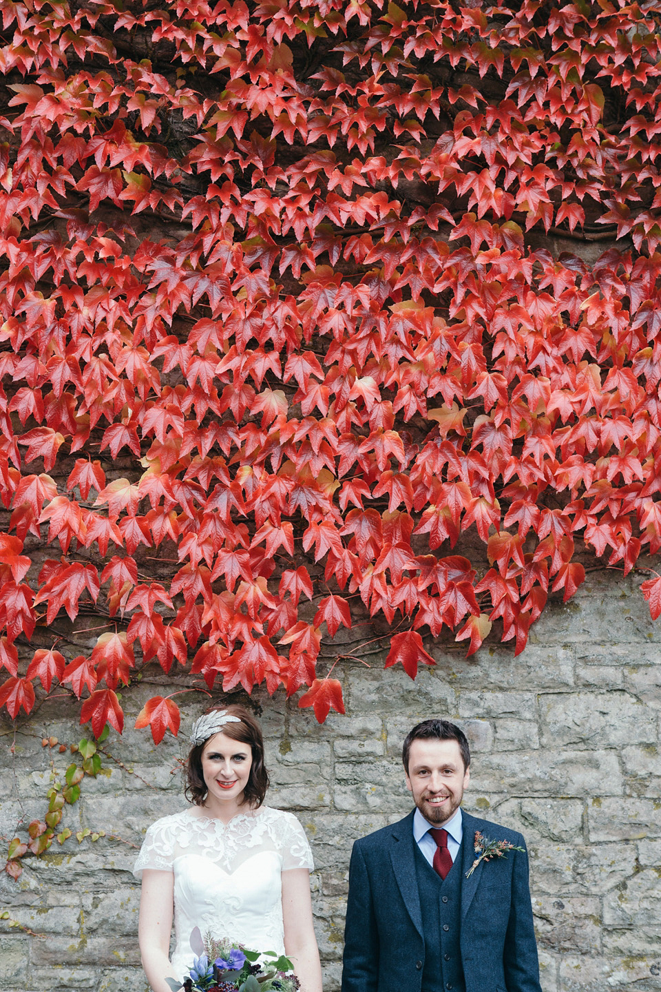 Pamela wore a gown by MiaMia for her Autumn wedding at Rowallan Castle in Scotland. Photography by Mirrorbox Photography.