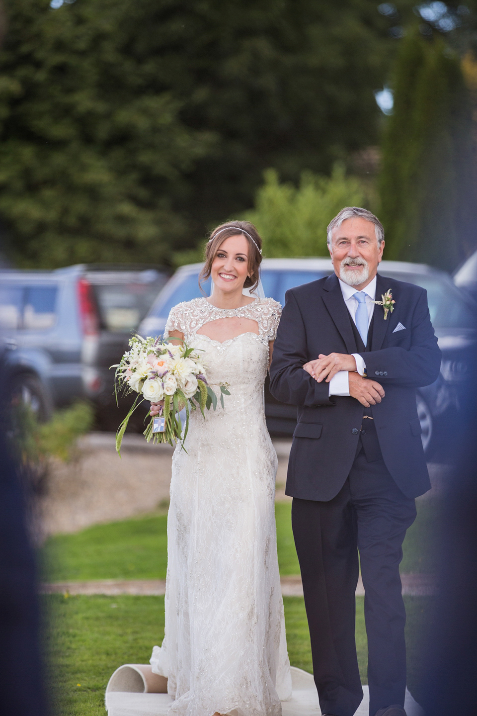 Laura wears a Maggie Sottero gown for her outdoor wedding at Natural Retreats at Richmond in the Yorkshire Dales. Photography by Lee Scullion.