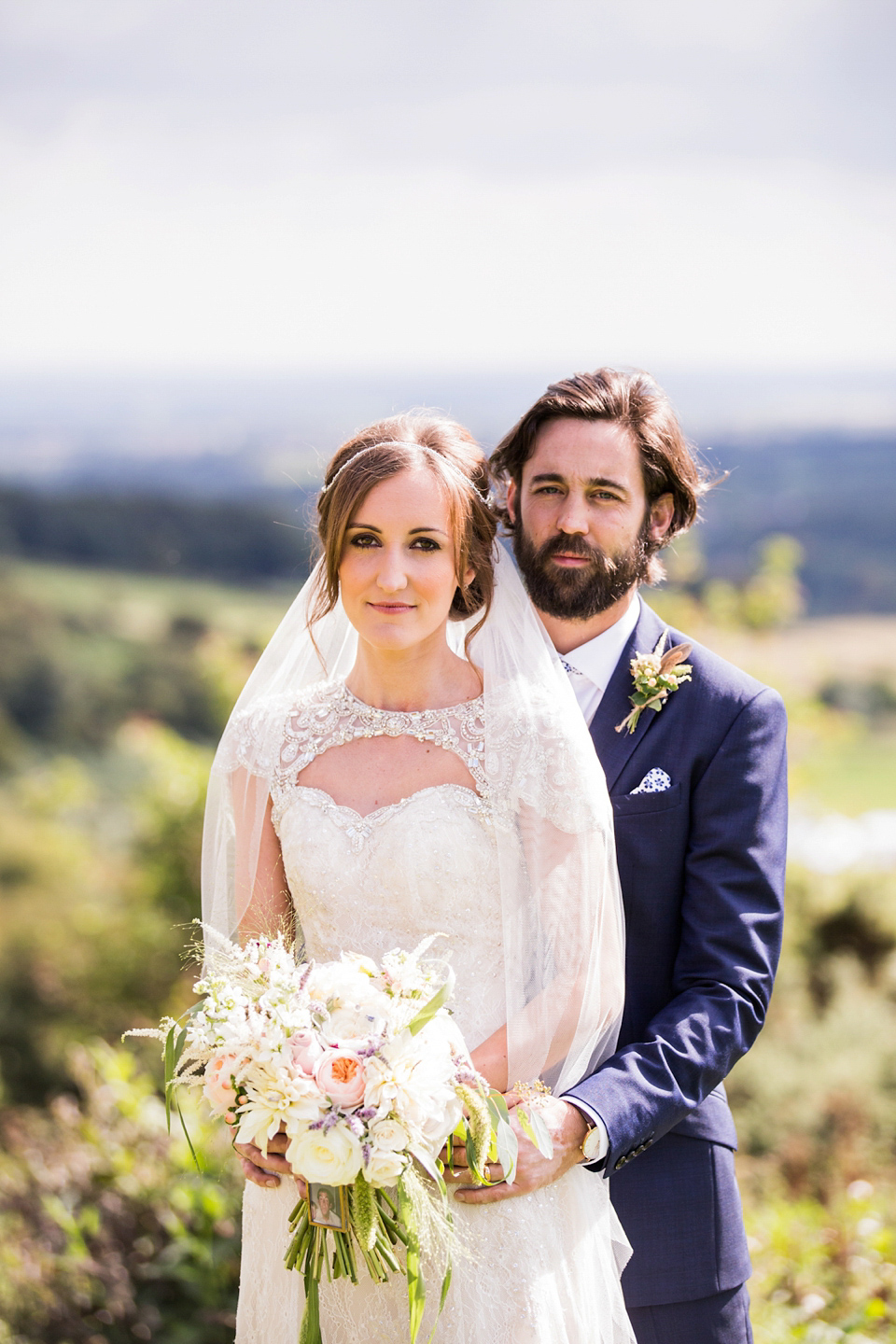 Laura wears a Maggie Sottero gown for her outdoor wedding at Natural Retreats at Richmond in the Yorkshire Dales. Photography by Lee Scullion.