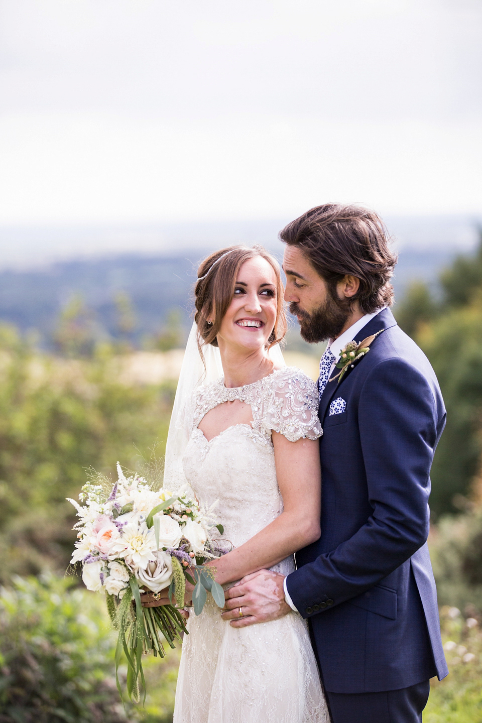 Laura wears a Maggie Sottero gown for her outdoor wedding at Natural Retreats at Richmond in the Yorkshire Dales. Photography by Lee Scullion.