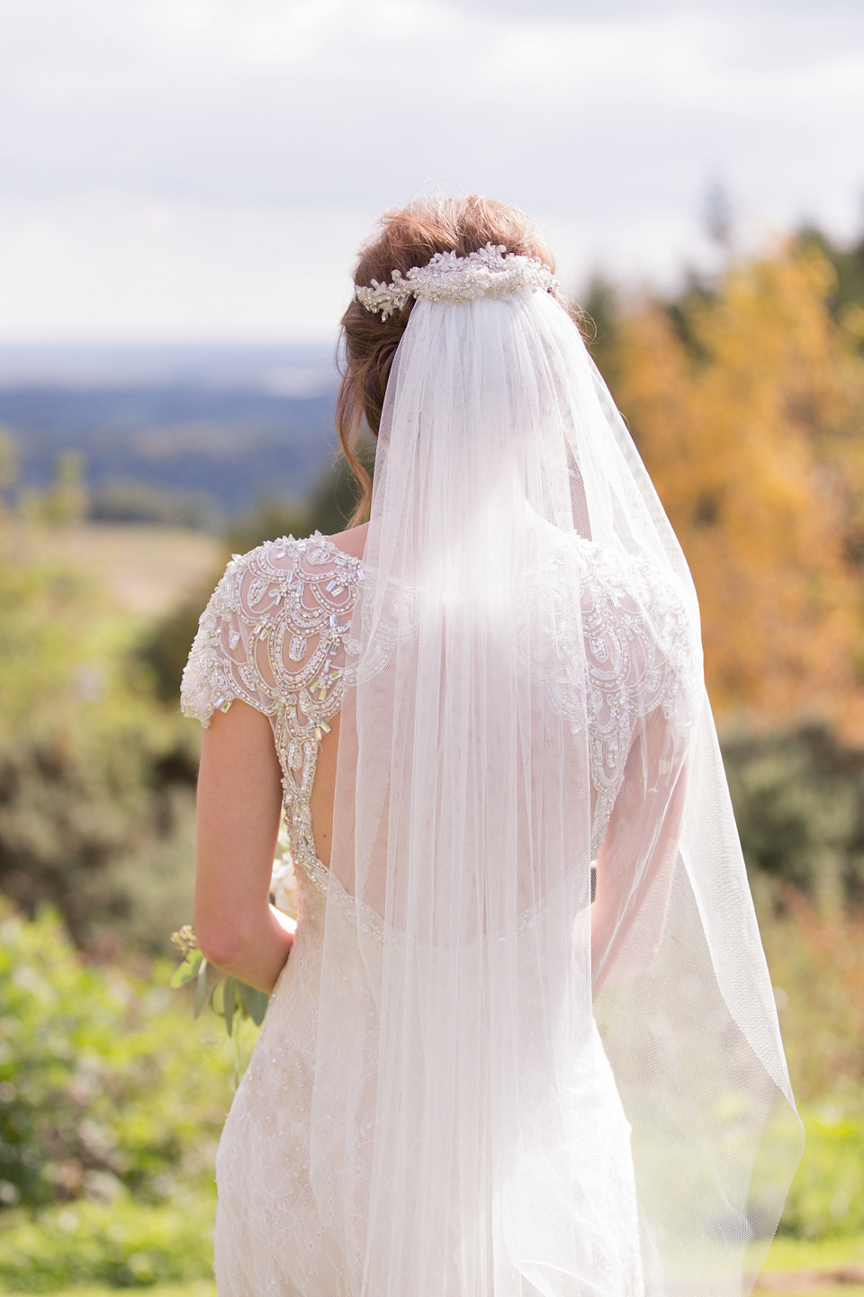 Laura wears a Maggie Sottero gown for her outdoor wedding at Natural Retreats at Richmond in the Yorkshire Dales. Photography by Lee Scullion.