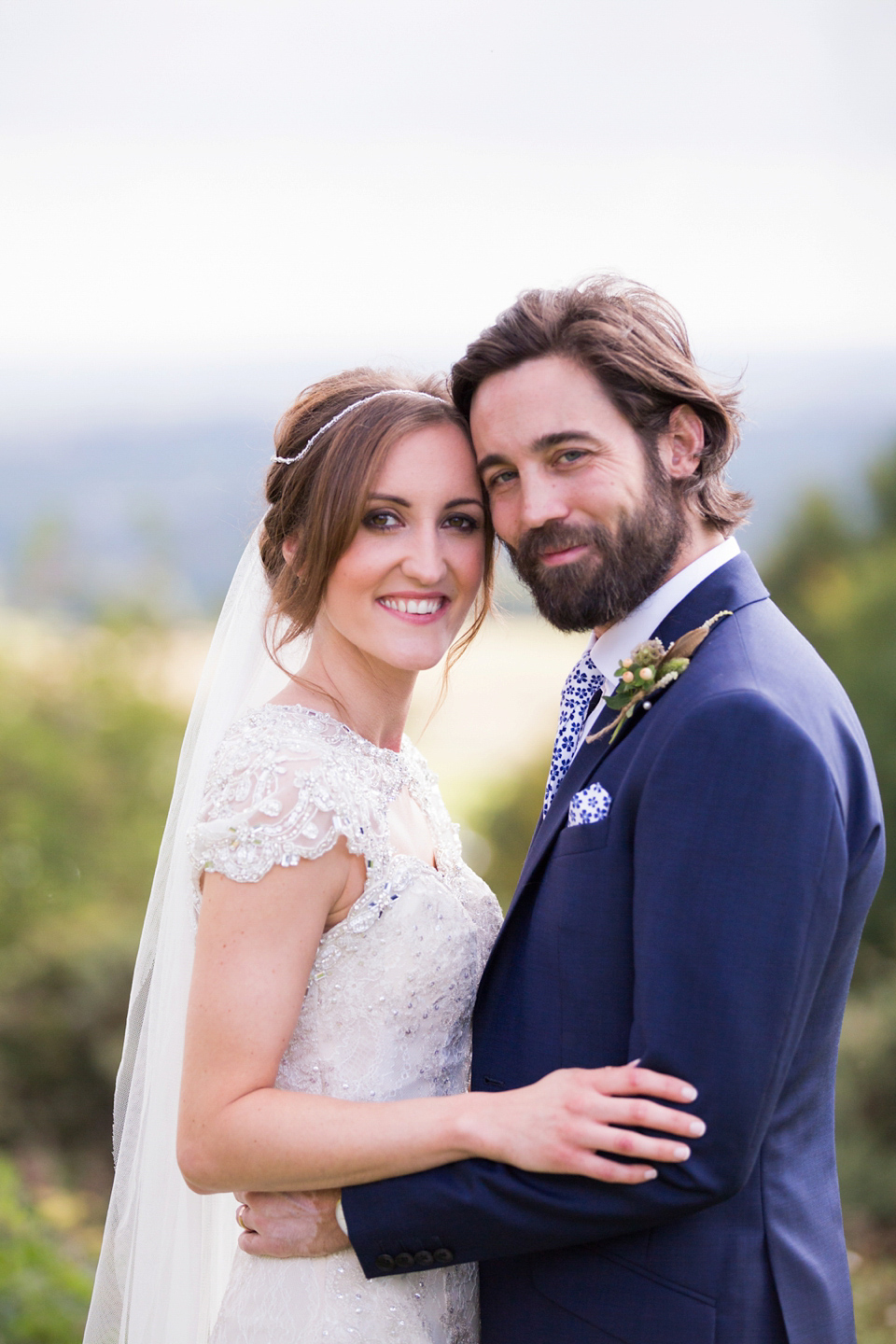 Laura wears a Maggie Sottero gown for her outdoor wedding at Natural Retreats at Richmond in the Yorkshire Dales. Photography by Lee Scullion.