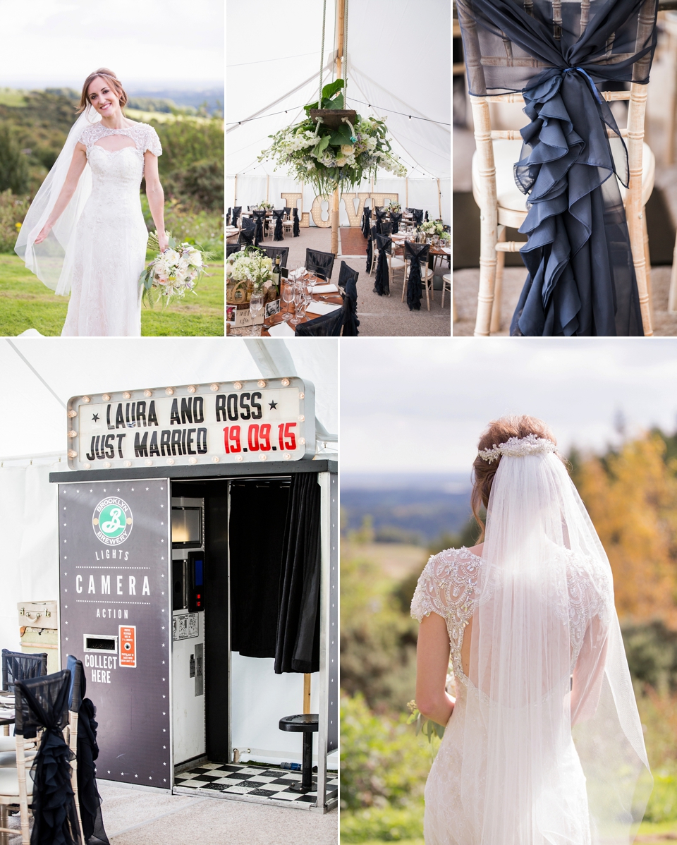 Laura wears a Maggie Sottero gown for her outdoor wedding at Natural Retreats at Richmond in the Yorkshire Dales. Photography by Lee Scullion.