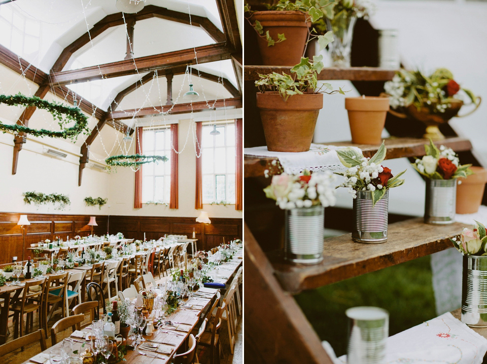 An elegant and quintessentially English village hall wedding in the Cotswolds. Bride Claire wore Ellis Bridals. Photography by David Jenkins.