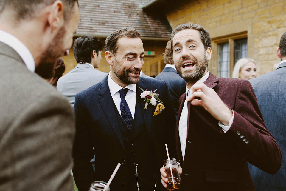 An elegant and quintessentially English village hall wedding in the Cotswolds. Bride Claire wore Ellis Bridals. Photography by David Jenkins.