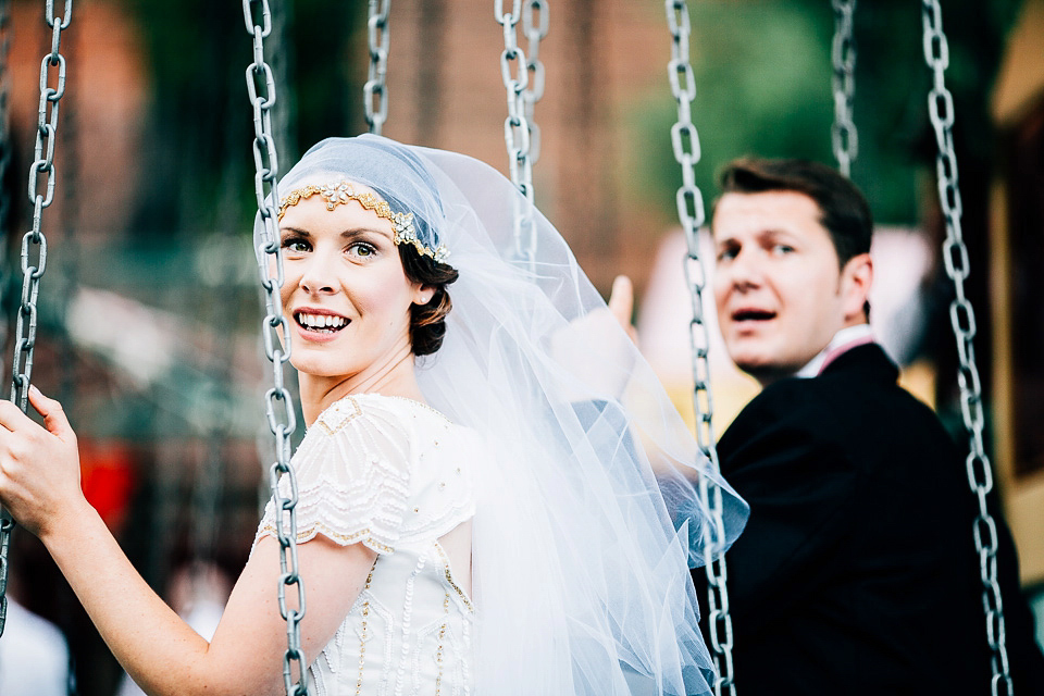 A fairground wedding and a 1920's inspired beaded gown // Images by Fairclough Photography.