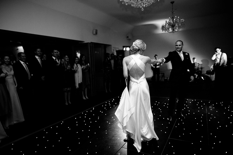 Bride Nicky wore an Amnada Wakeley gown for her pastel coloured, Spring time wedding at Botleys Mansion. Photography by Helen Cawte.