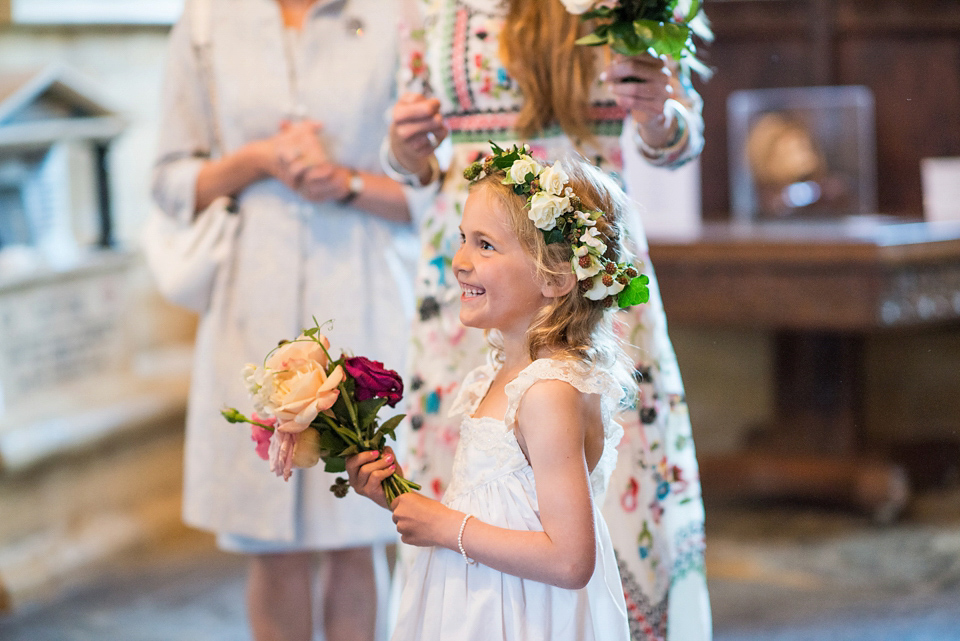 Bride Lou Lou wears a Mori Lee gown for her Sherborne Abbey wedding and garden party reception. Photography by Louise Adby.