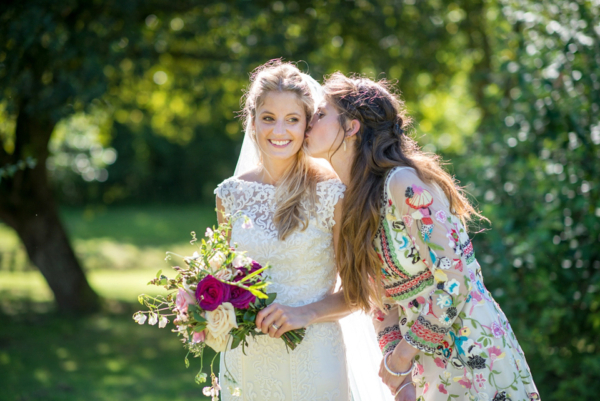 Folk Inspired Bridesmaids Dresses for a Flower-Filled English Summer Garden Party Wedding