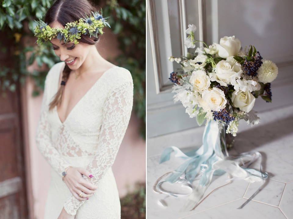 Juliana of Good Juju Ink wears a Marchesa gown for her super tasteful and elegant fairy tale Celtic and Jewish fusion wedding at Ashford Castle. Photography by Craig & Eva Sanders.