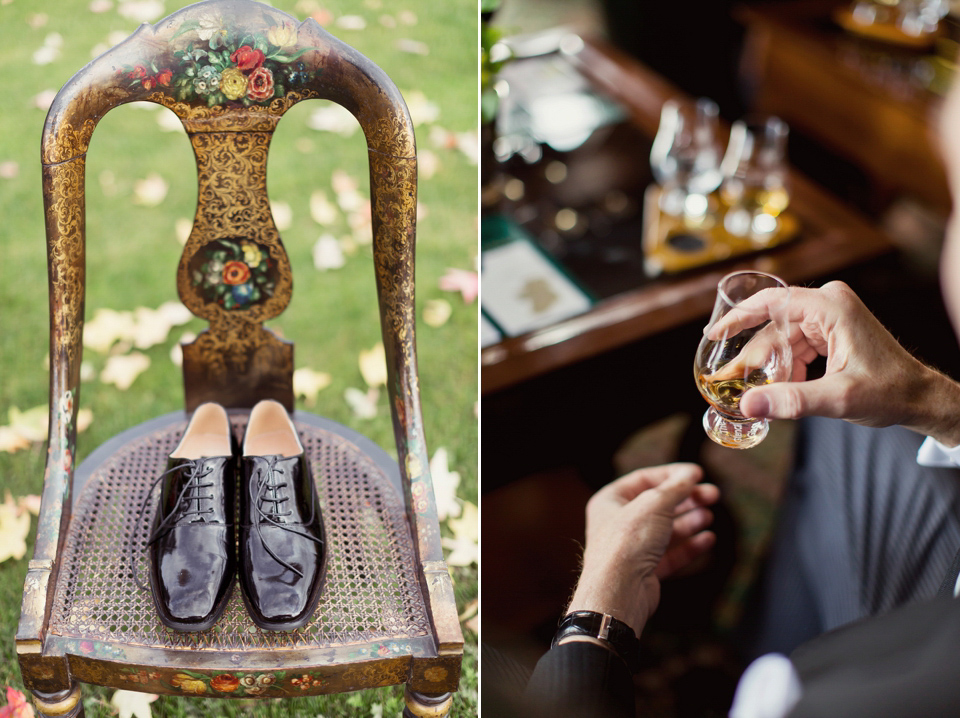 Juliana of Good Juju Ink wears a Marchesa gown for her super tasteful and elegant fairy tale Celtic and Jewish fusion wedding at Ashford Castle. Photography by Craig & Eva Sanders.