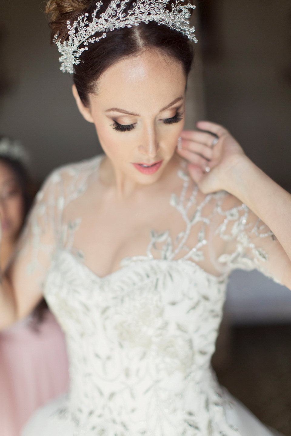 Juliana of Good Juju Ink wears a Marchesa gown for her super tasteful and elegant fairy tale Celtic and Jewish fusion wedding at Ashford Castle. Photography by Craig & Eva Sanders.